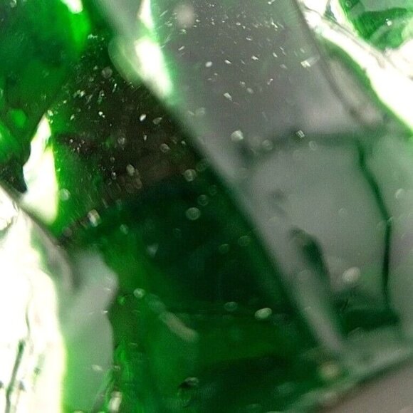 Vtg 8.5" Art Glass Christmas Tree Green & Clear Bubble-Inclusive Holiday Decor - Picture 2 of 5